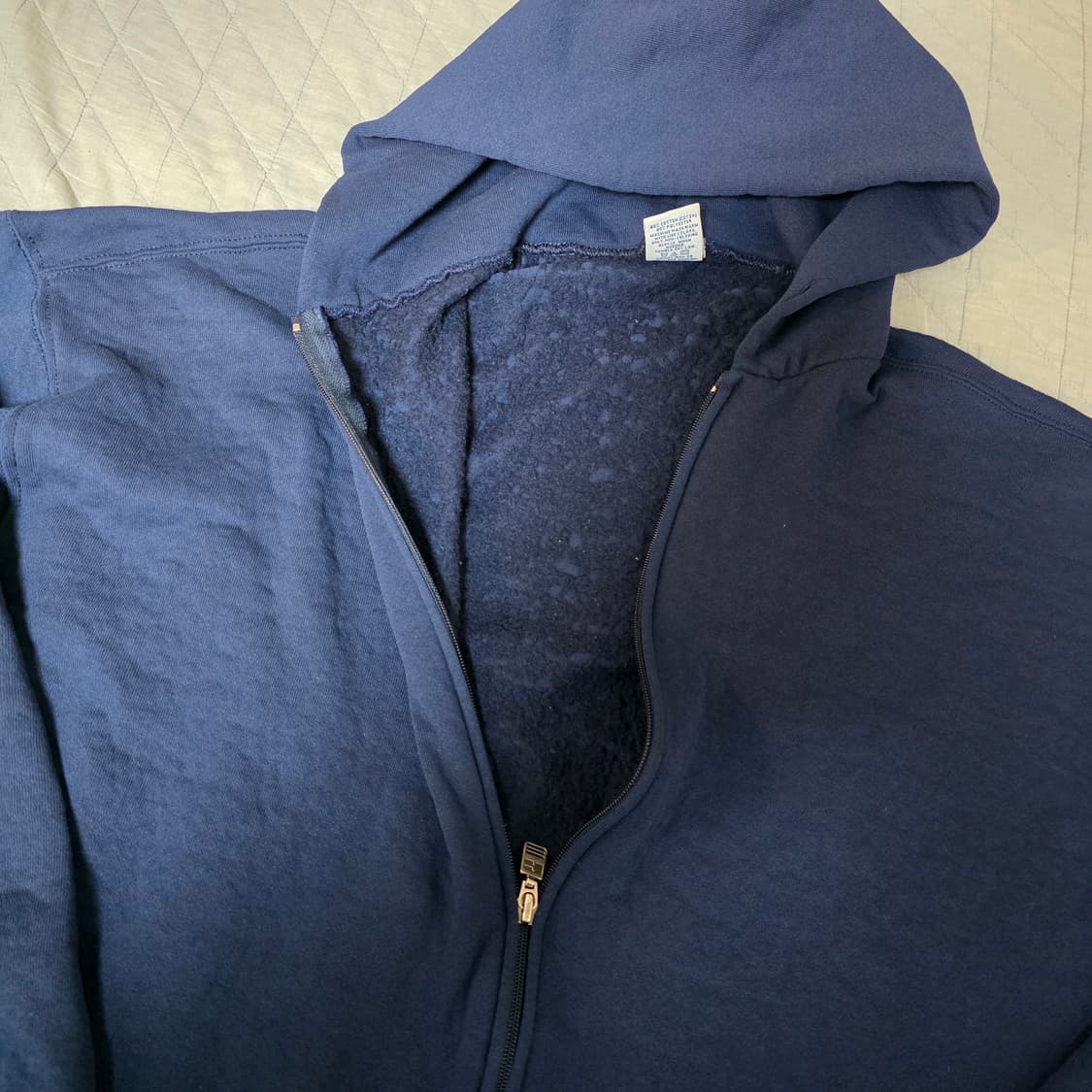 [XL] 90s 러셀 애슬레틱 후드집업 네이비 주름 ver. 8 상품이미지5