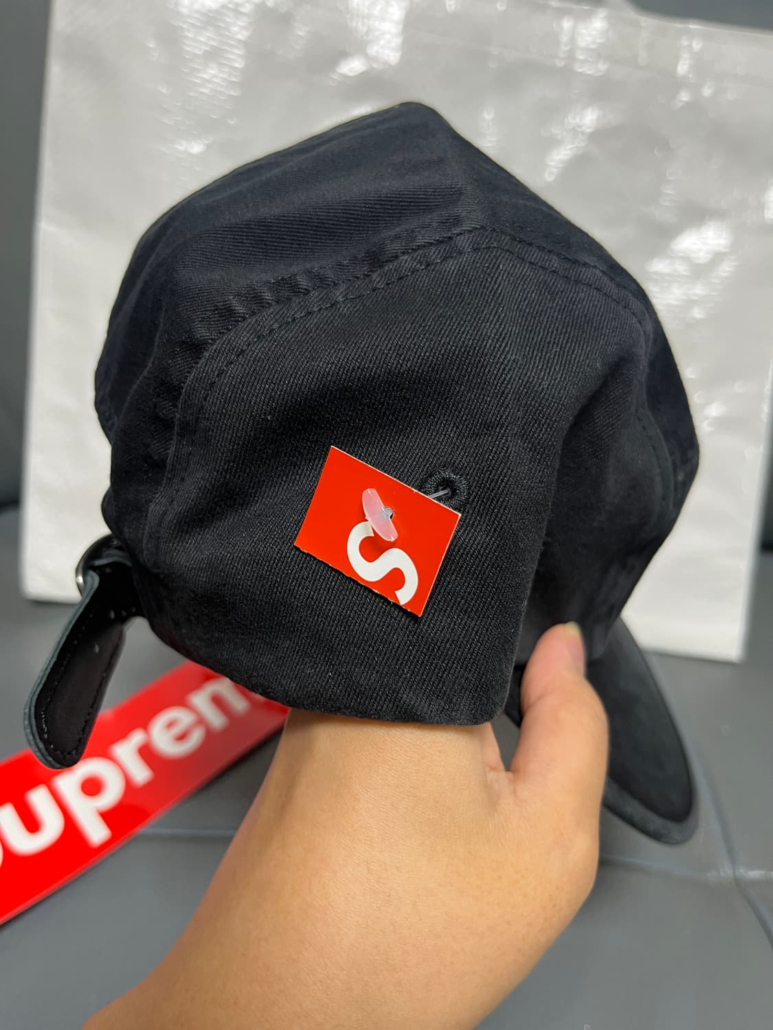 Supreme Washed Chino Twill Camp Cap Blac 상품이미지3