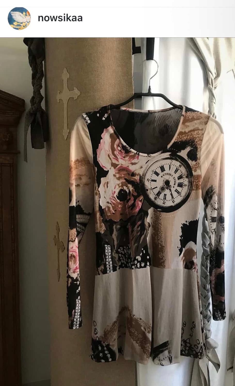 나우시카 nowsika 빈티지 패턴 매쉬 탑 상품이미지1