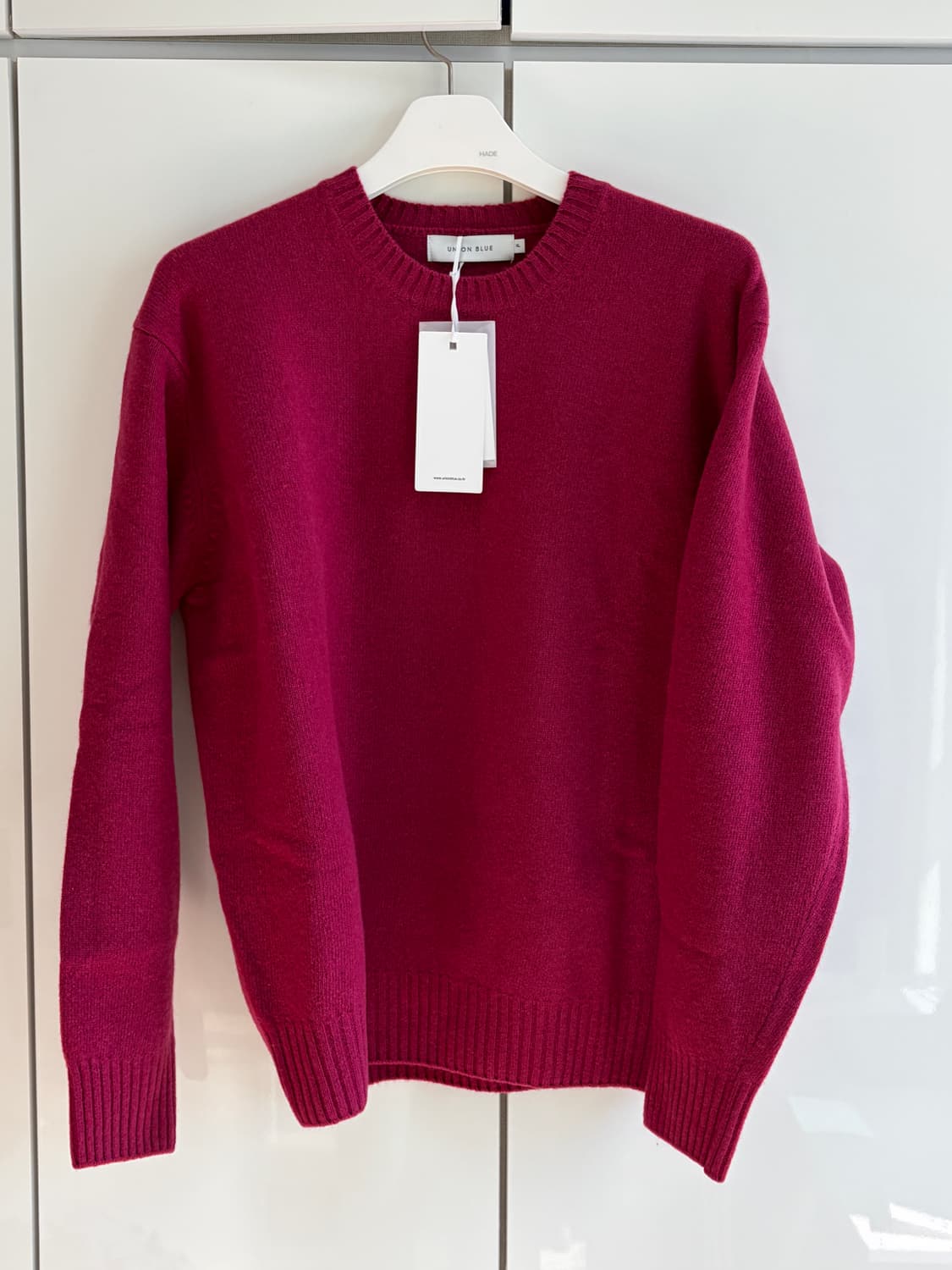 유니온블루 캐시미어 니트 로즈 레드 XL 새상품 상품이미지3