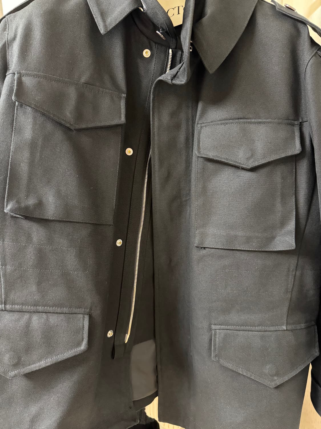 렉토 프렌치 빈티지 밀리터리 캔버스 자켓 블랙 M 상품이미지2