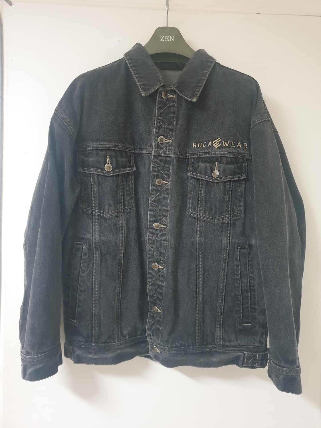 로카웨어 rocawear 데님 빈티지 흑청 자켓 XL 상품이미지1