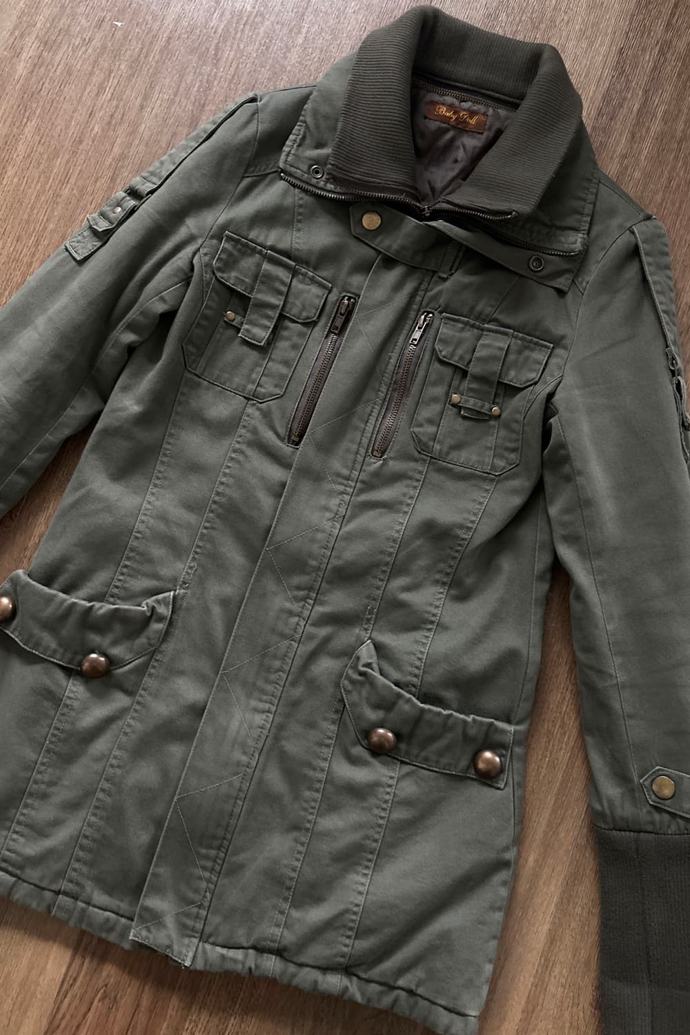 Ribbed Sleeve Military Field Jacket 상품이미지4