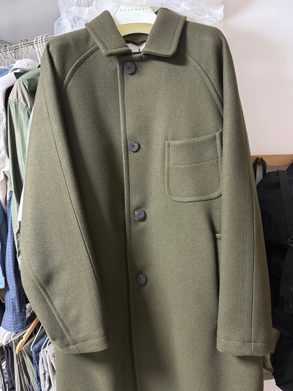 도큐먼트 울멜톤 카키 코트 XL 새상품 상품이미지2