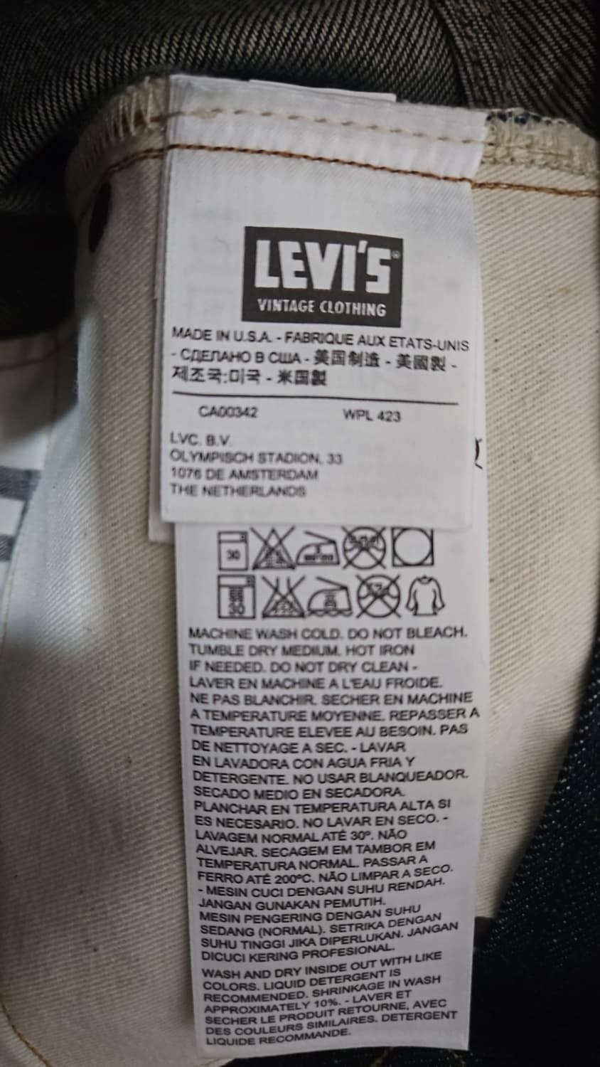 리바이스 LVC 1890 501 리지드 USA 콘밀 30X32 상품이미지10