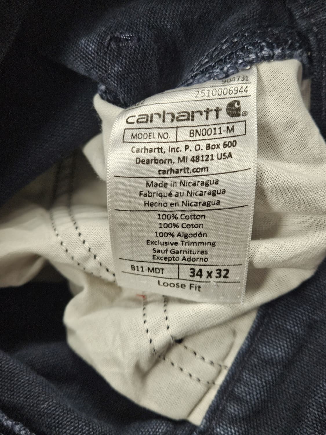 칼하트 덕 캔버스 카펜터 워크 팬츠 ( 34X32 ) / 10511 상품이미지7