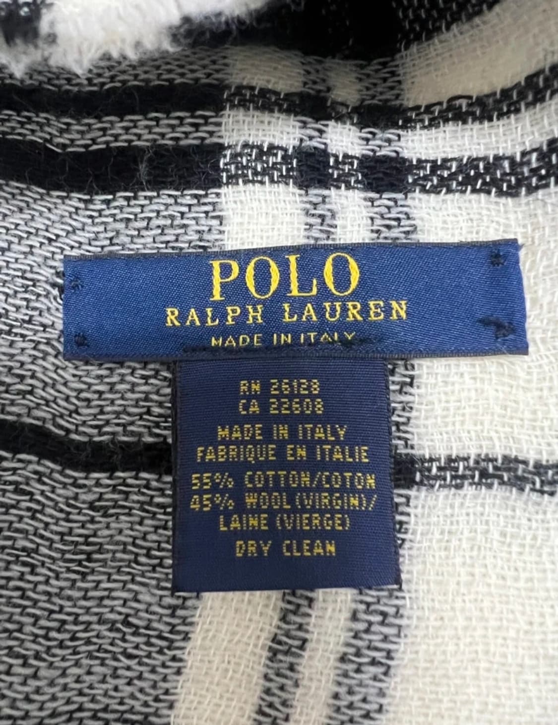 폴로랄프로렌 블랙체크 울코튼머플러 
 상품이미지5