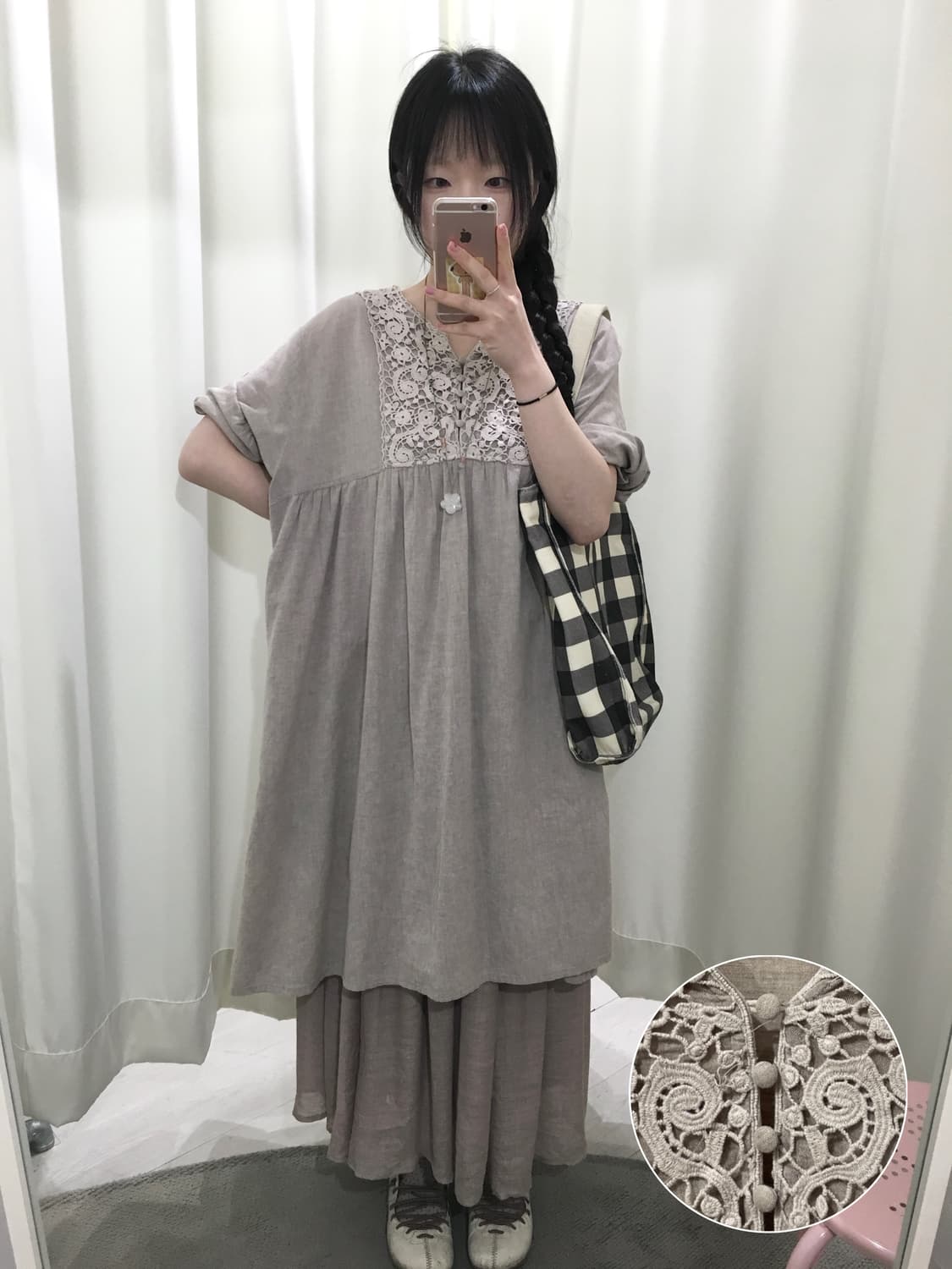 Lace loose-fit Mori dress 상품이미지1