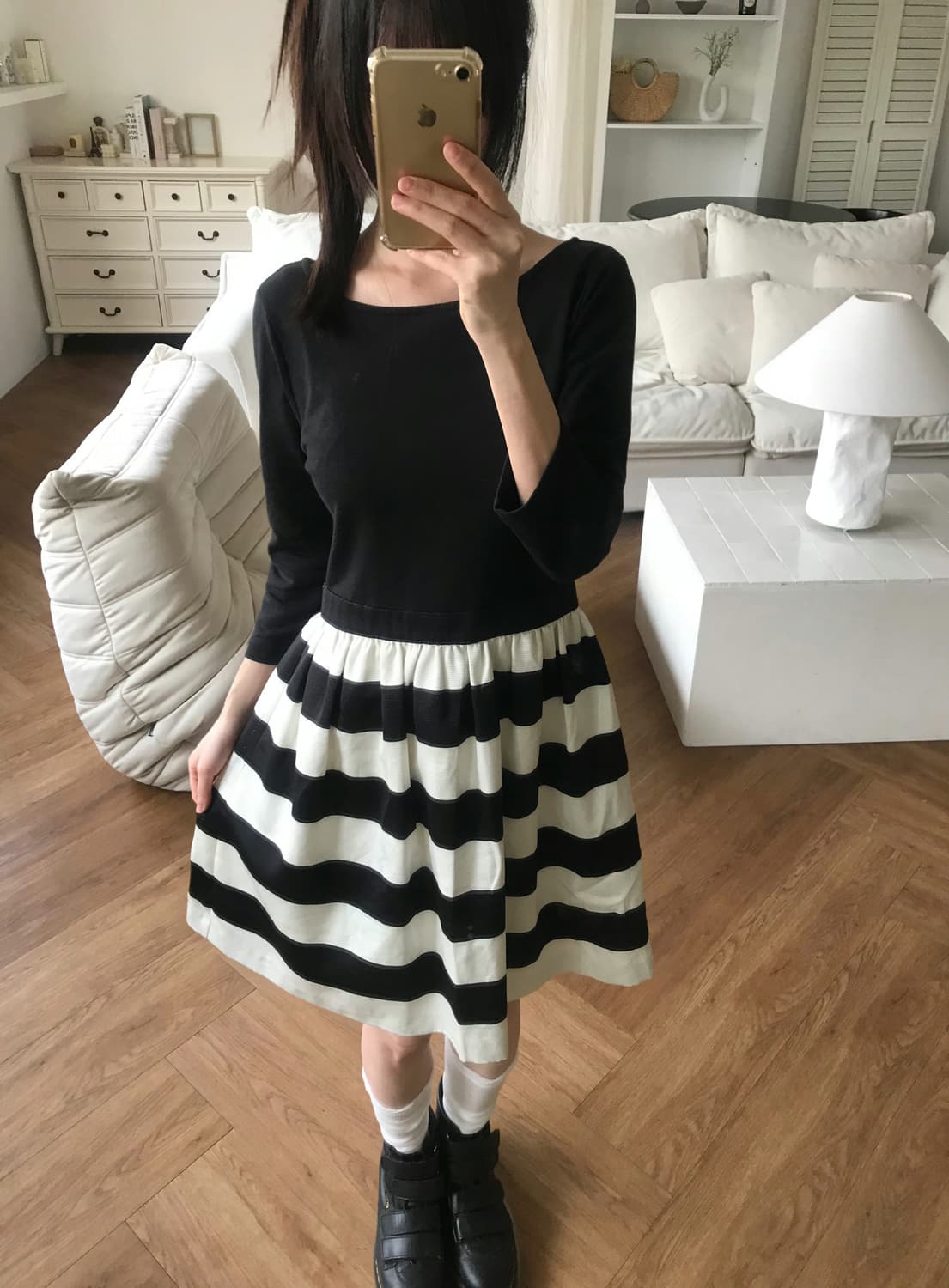 vintage stripe pattern one-piece 상품이미지3