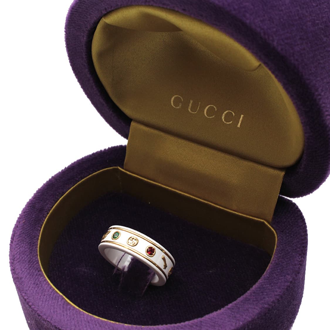 구찌 화이트 세라믹 아이콘 반지 750골드 국내 17호 상품이미지4