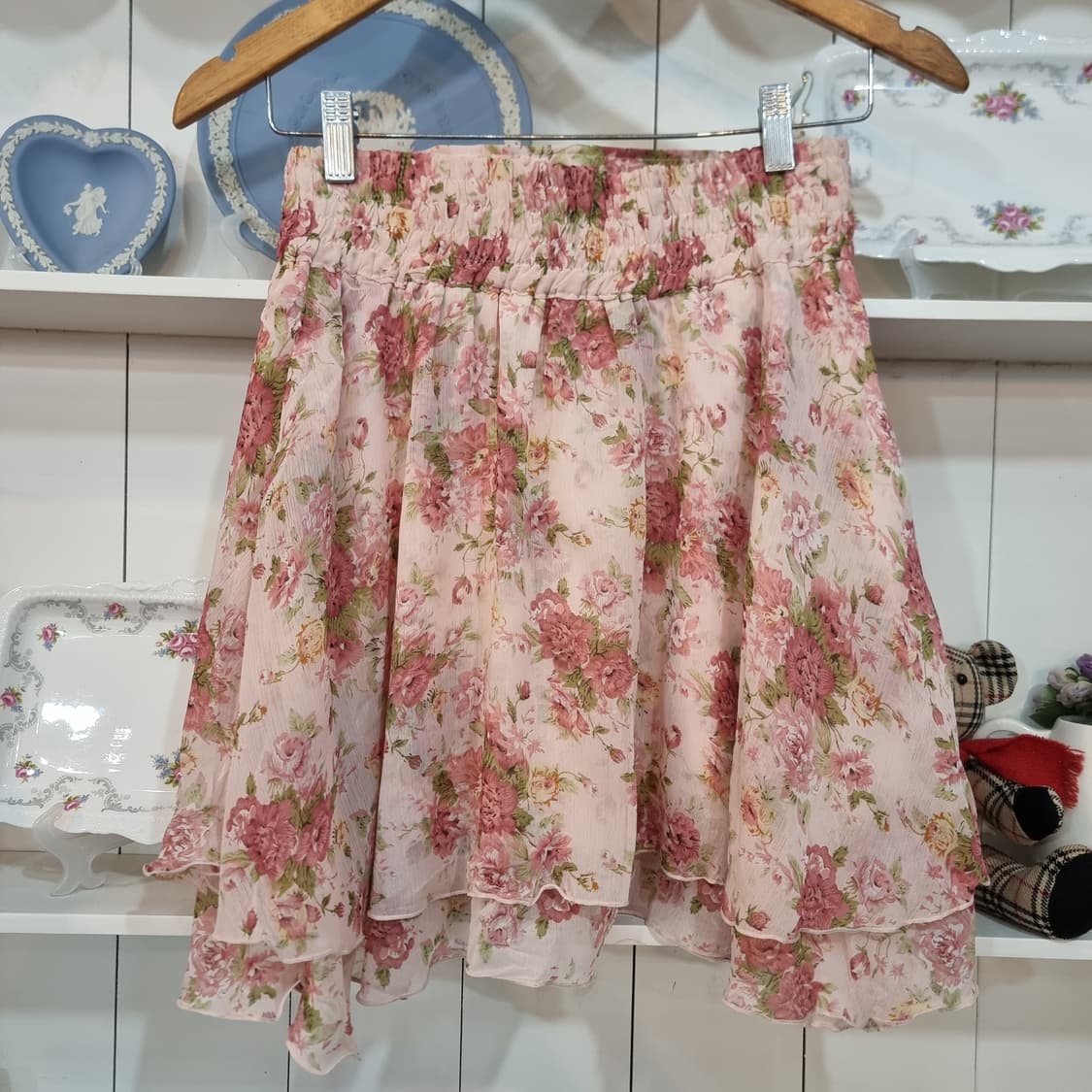 플라워 쉬폰 레이어드 스커트 상품이미지5