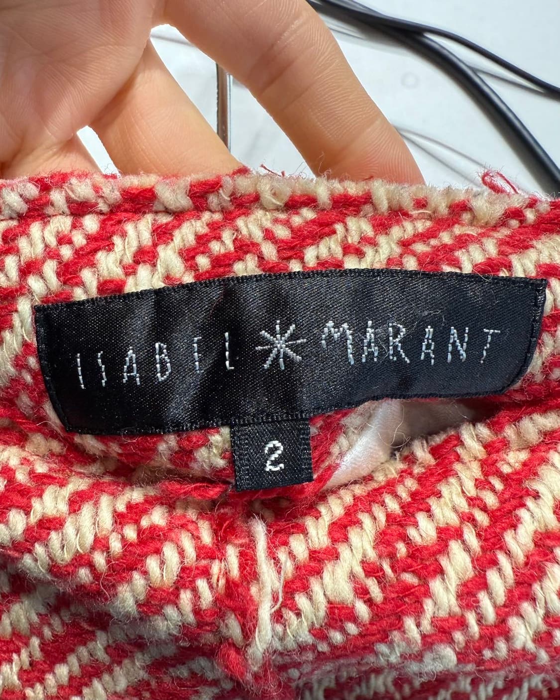 이자벨마랑 레드 트위드 미디스커트  상품이미지8