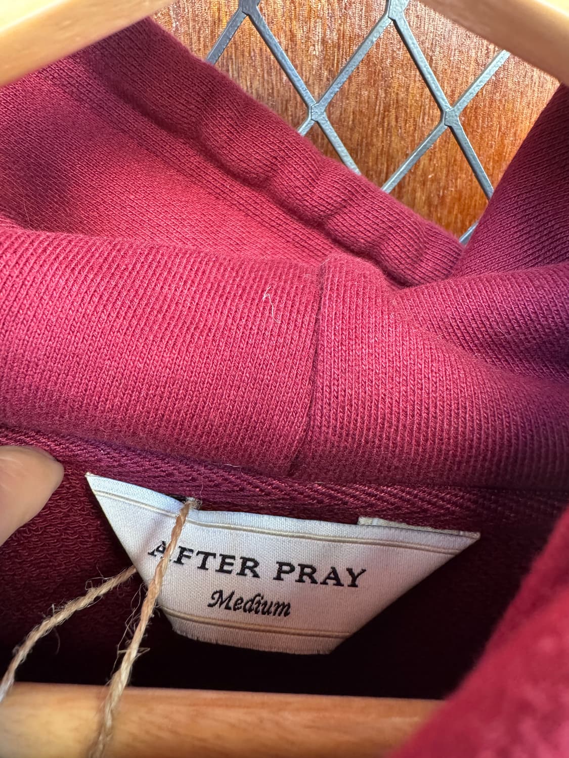 After Pray 애프터프레이 로고 포인트 스트링 오버핏 후드티 M 상품이미지9