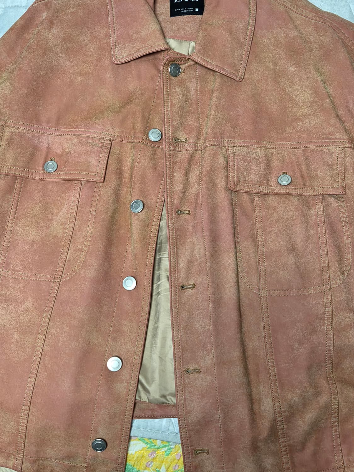 자라 빈티지 워싱 페이크 스웨이드 자켓  m사이즈 상품이미지2