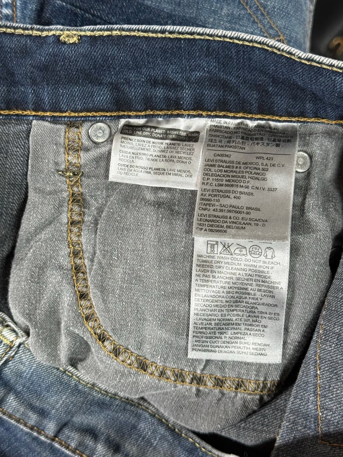 리바이스 513 슬림 스트레이트 데님 팬츠 W30 워싱 청바지 상품이미지6