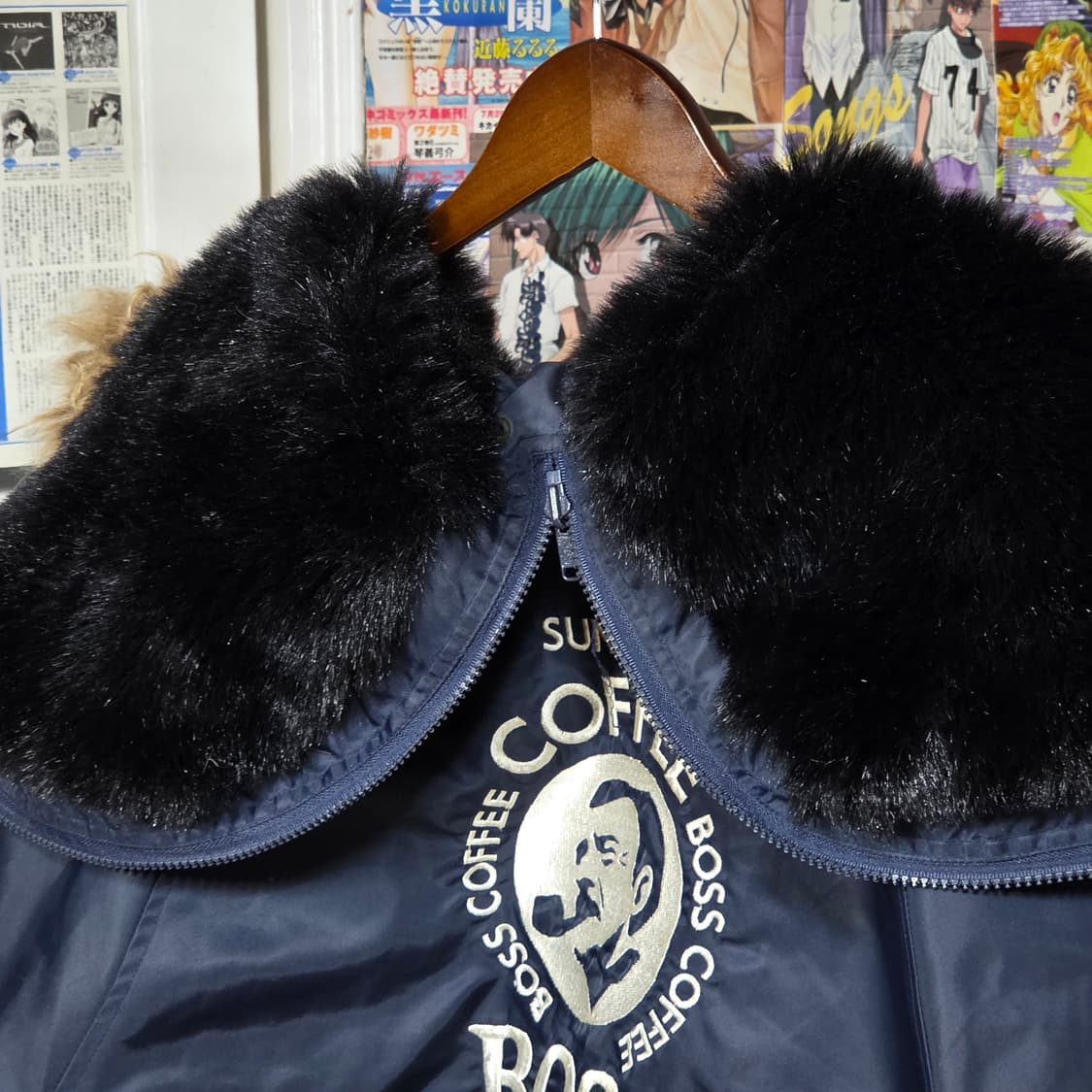 산토리 보스 커피 N2B 퍼 후드 누빔 항공 점퍼 상품이미지5