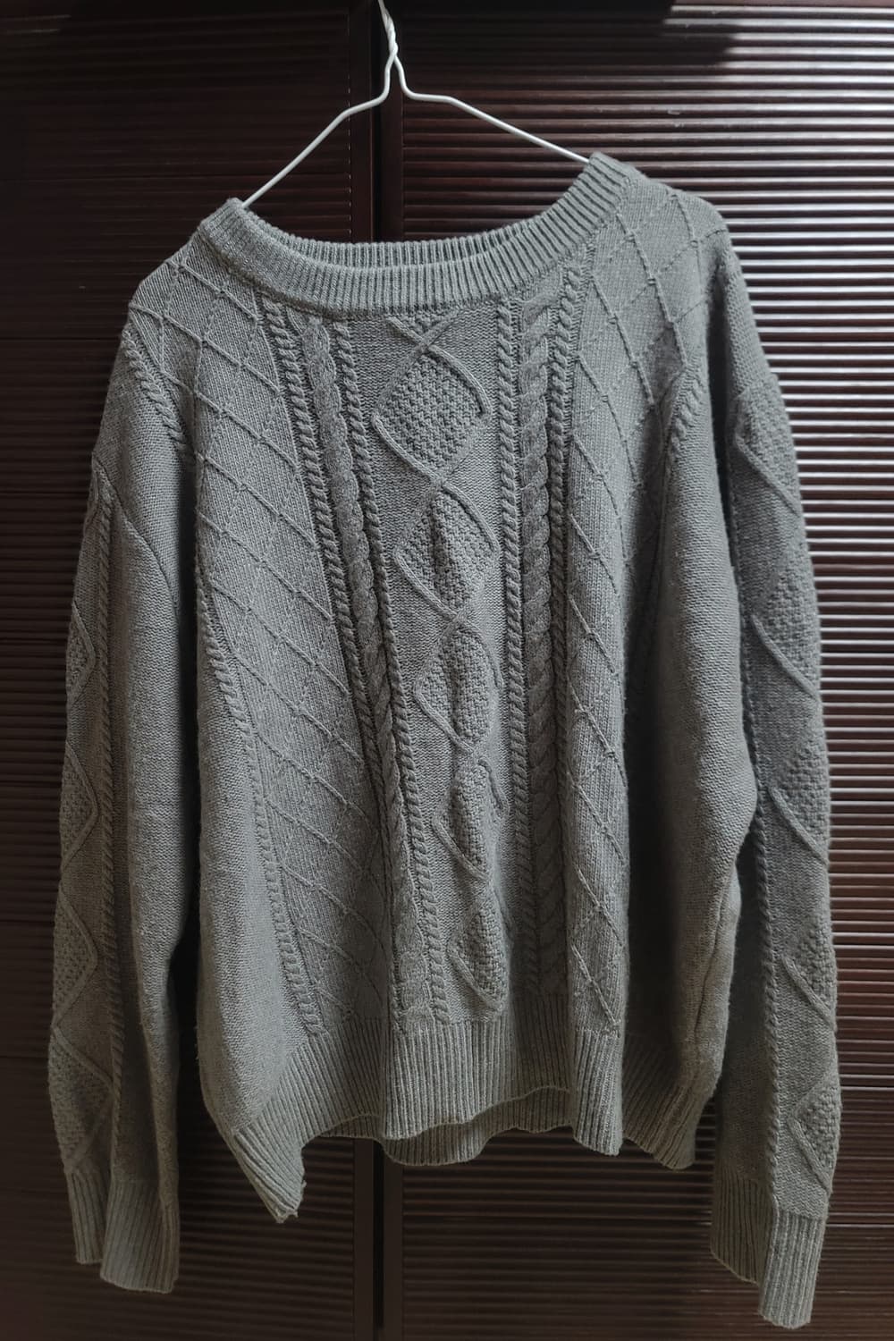 토피 데일리 라운드넥 피셔맨 니트(그레이) 상품이미지4