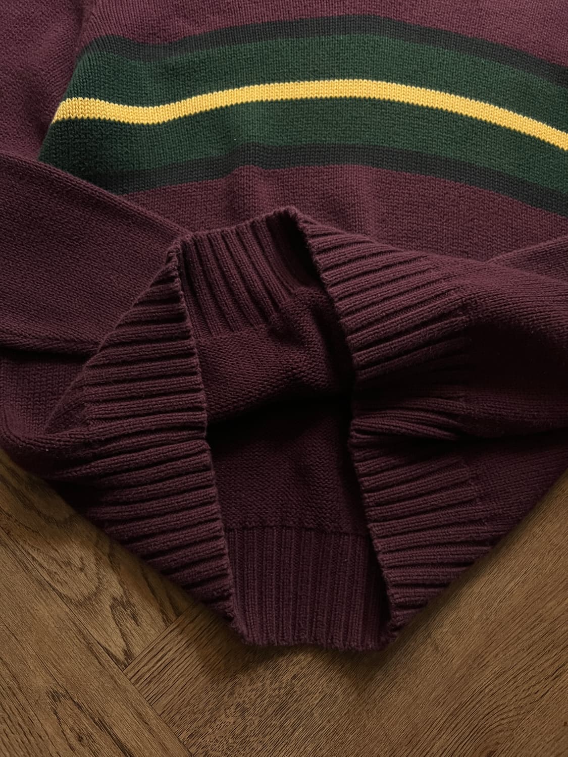 [M]폴로 랄프로렌 컬러 스트라이프 버건디 코튼 니트 상품이미지5