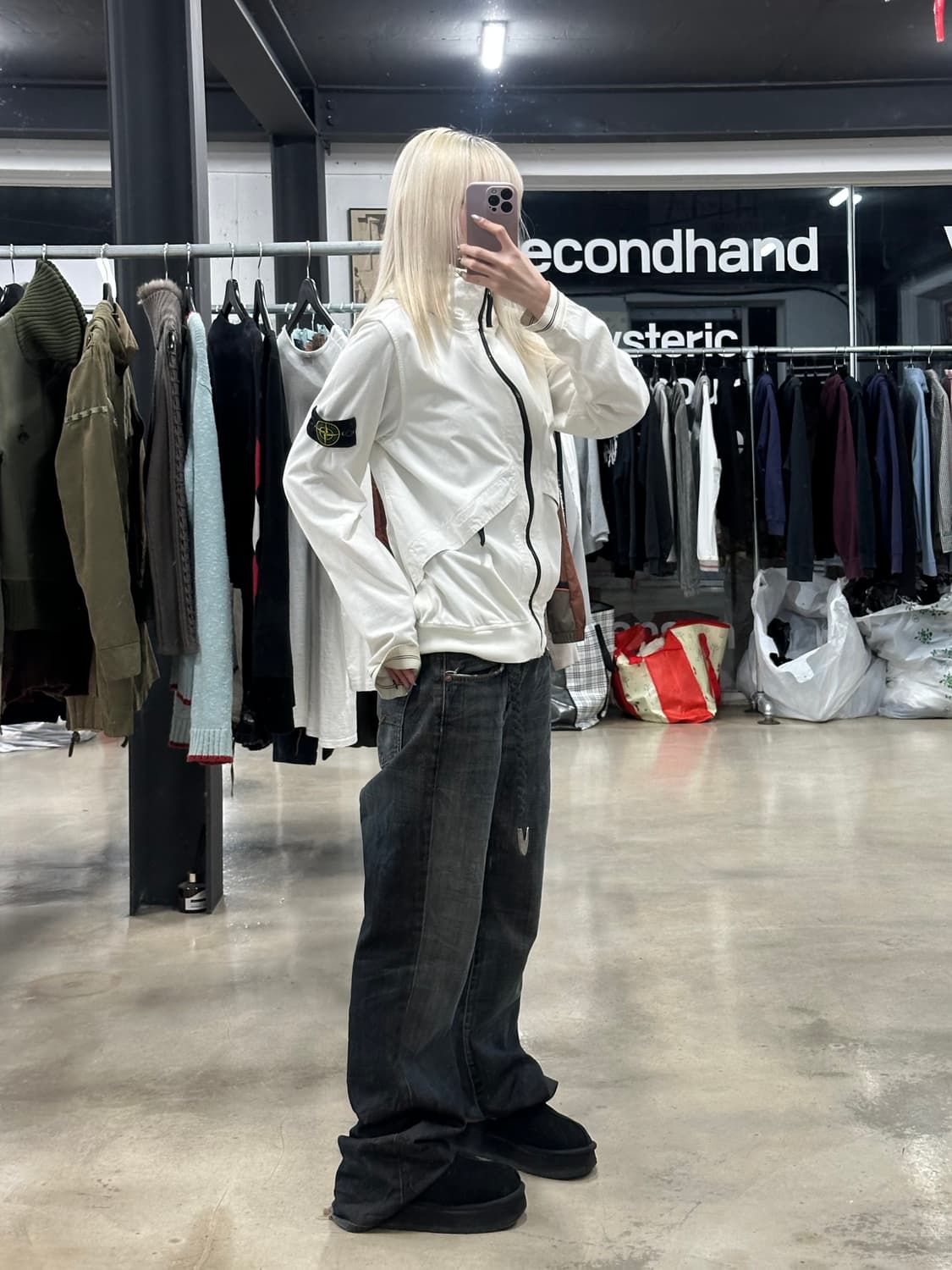 스톤 아일랜드 오가닉 룩 나일론 파나마-TC 자켓 화이트 상품이미지3