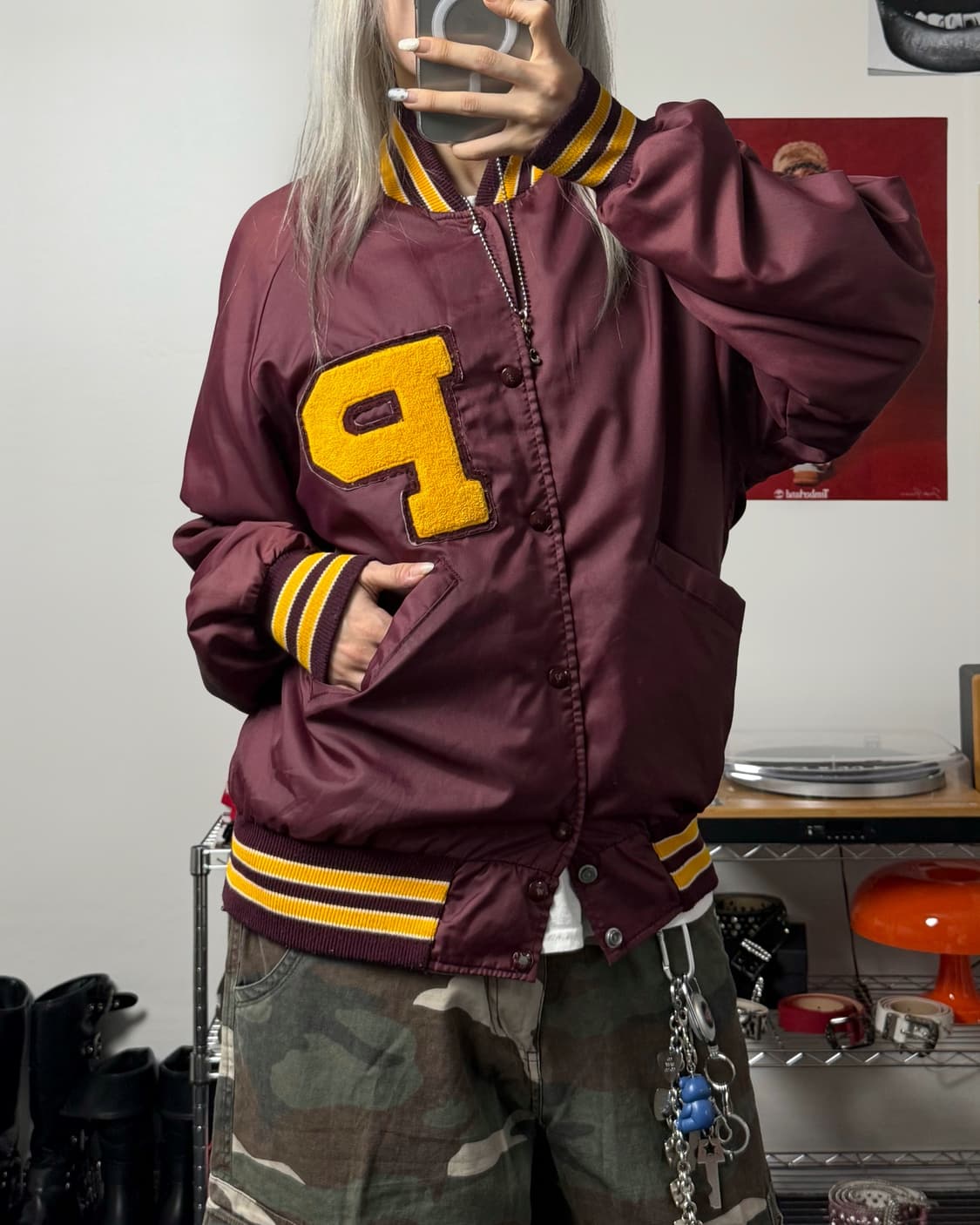 USA 빈티지 00s 피츠버그 스타디움 버건디 점퍼 상품이미지1