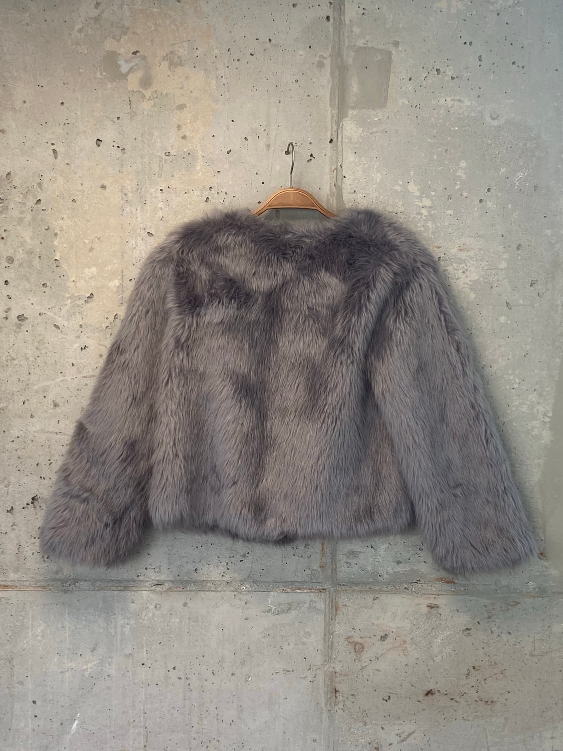 Gray-purple vintage faux fur Jacket 상품이미지3