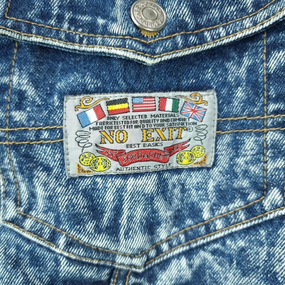 [빈티지] 스톤 크랙 워시드 오버핏 데님 자켓 청자켓 M20038 상품이미지7