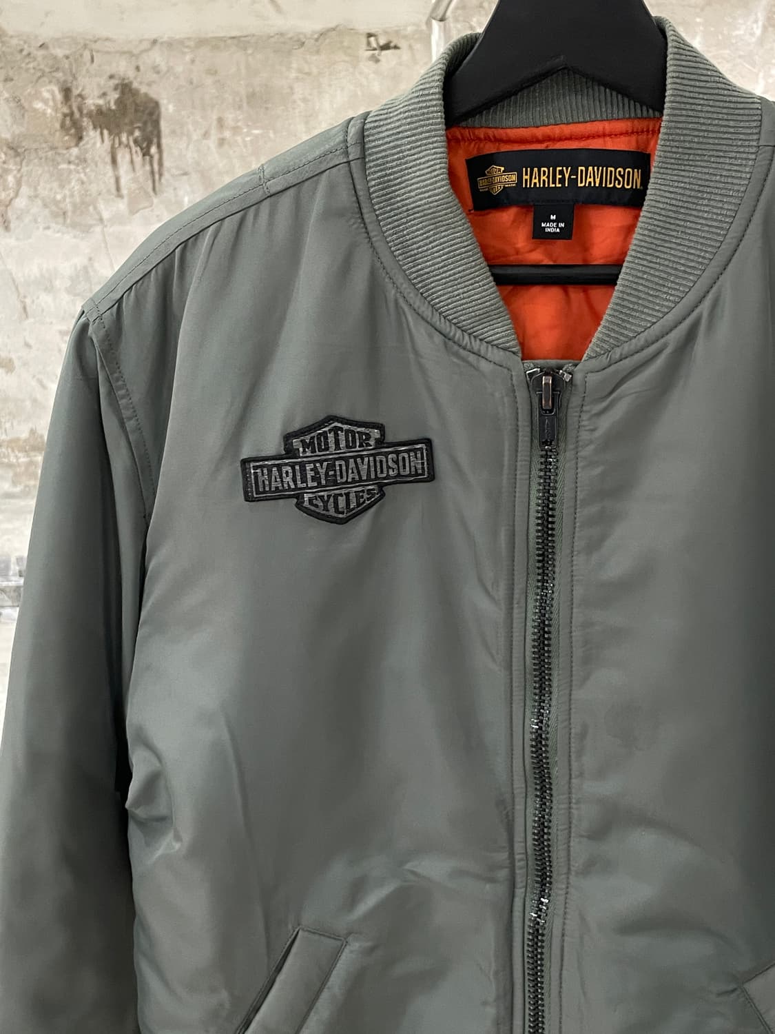 할리 데이비슨 카키 MA-1 나일론 봄버 자켓 상품이미지2