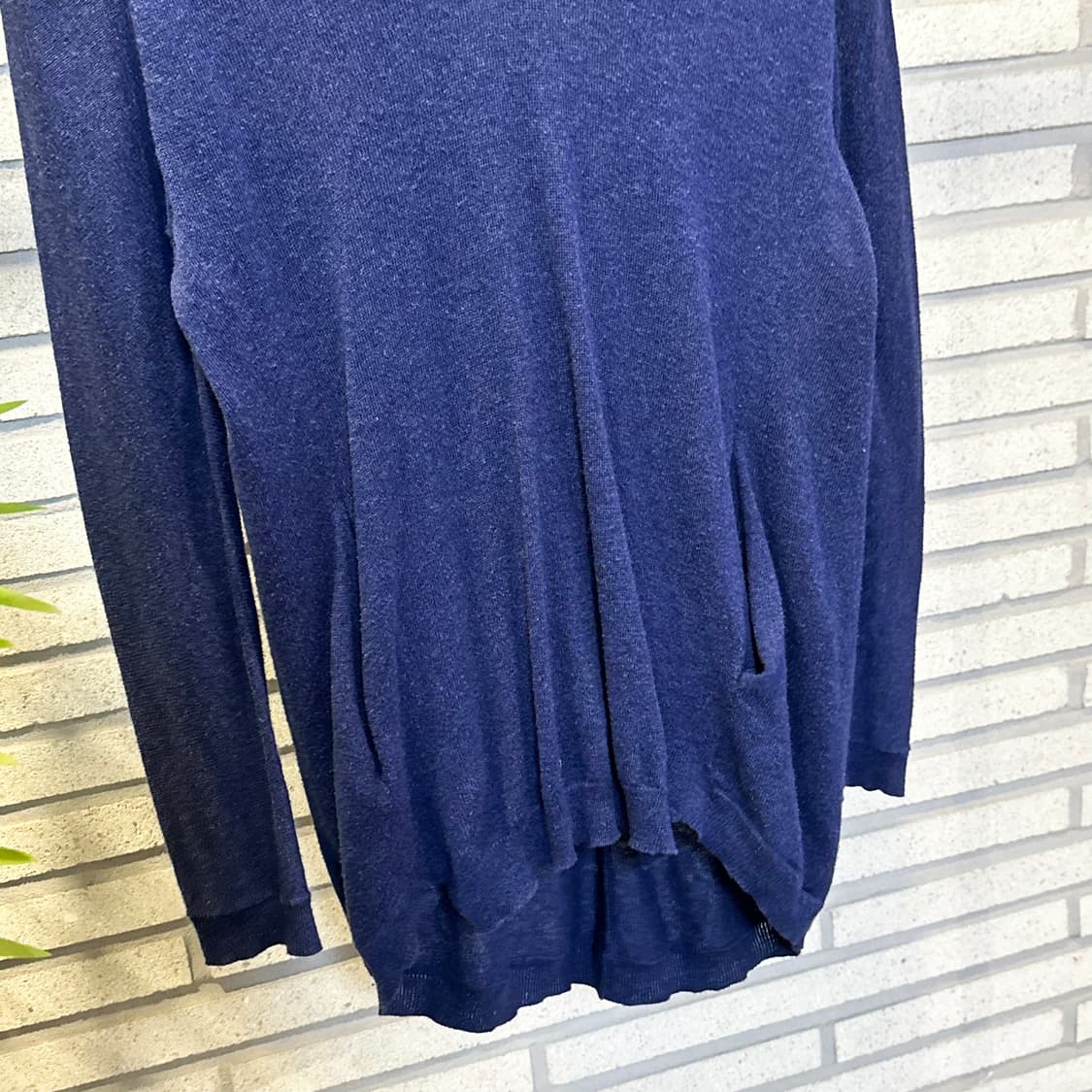 Theory 띠어리 캐시미어 시스루 니트 탑 U넥 포켓 디테일 딥네이비 상품이미지5