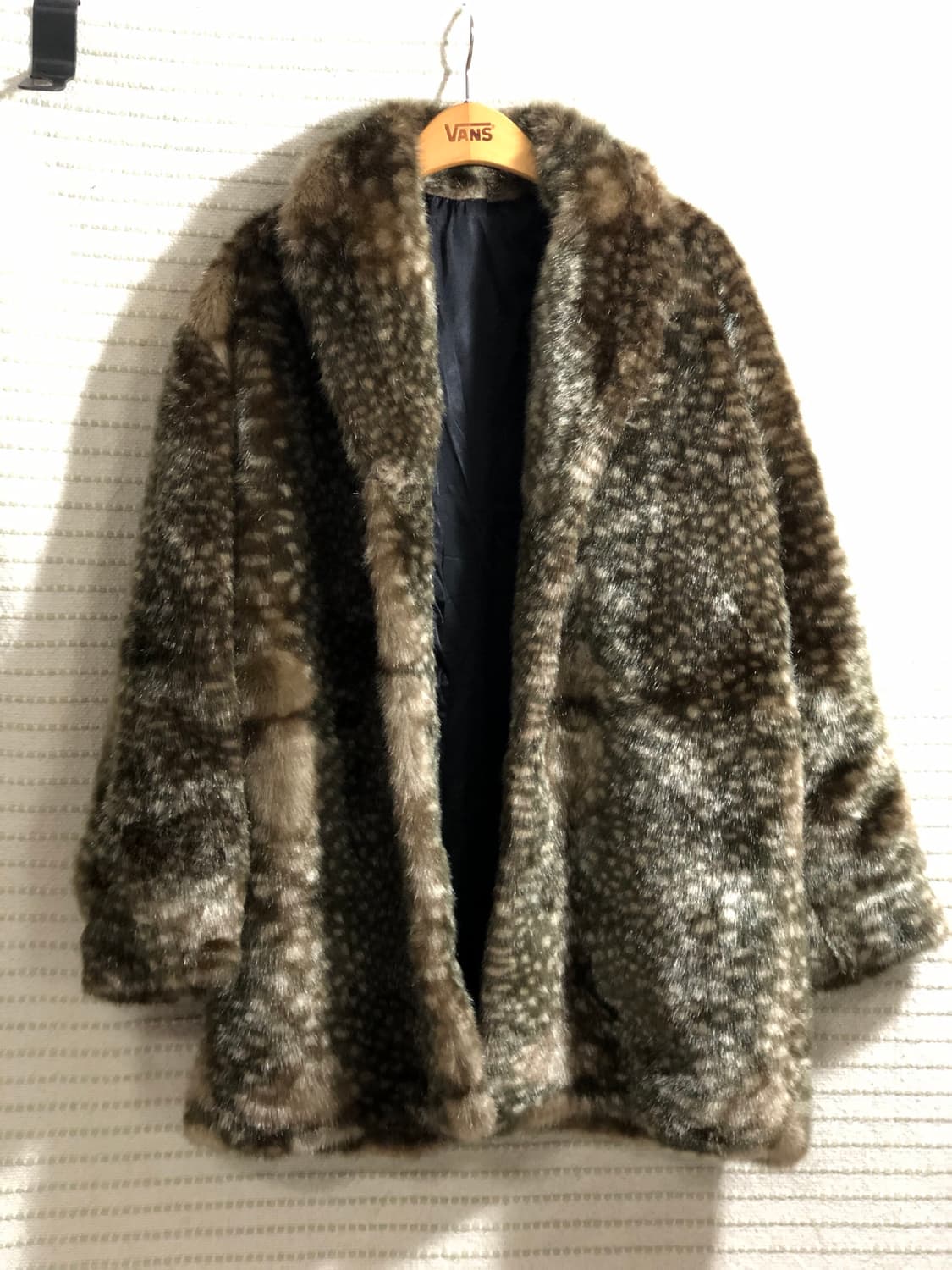 여성용 브라운 페이크 퍼 자켓 코트 55-66 사이즈 상품이미지1