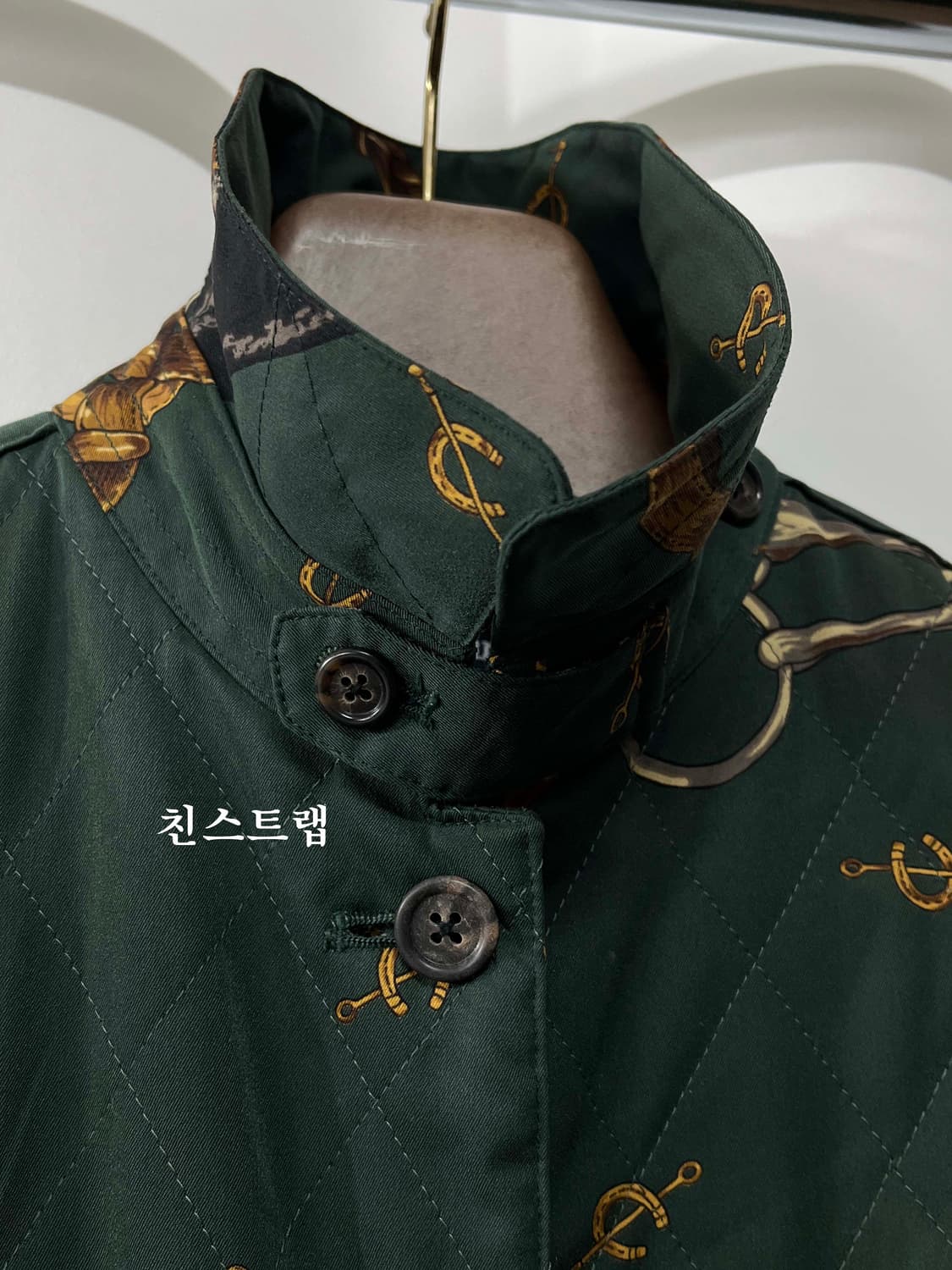 90's 폴로 랄프로렌 홀스빗 올오버 그래피티 퀼티드 헌팅 카코트 자켓 상품이미지7