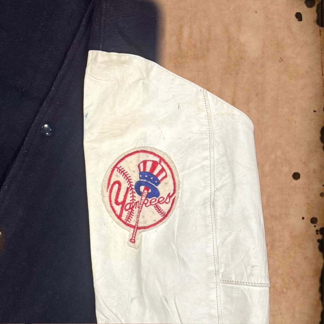 Vtg 90’s 뉴욕양키스 레더 바시티자켓 상품이미지3