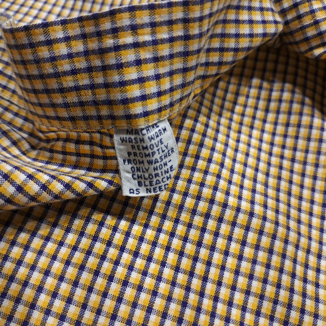 CK045 M 폴로 90s 옐로우네이비 마이크로체크 반팔 셔츠 남방 상품이미지5