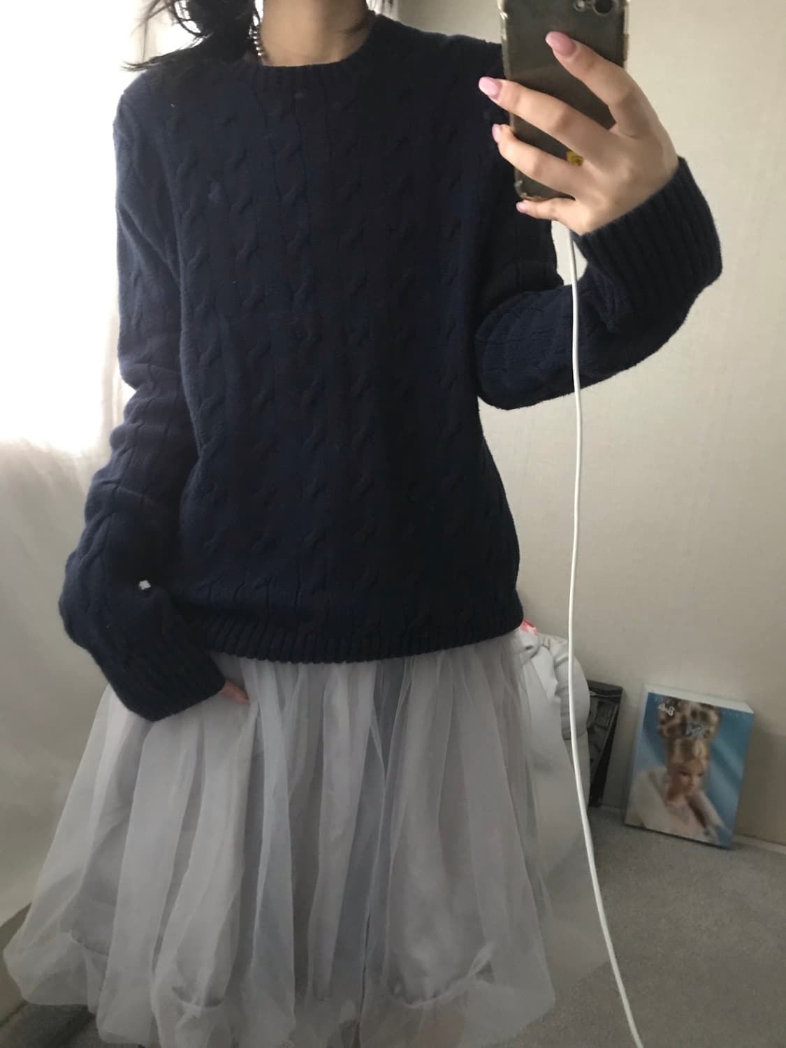 폴로 네이비 케이블 니트 상품이미지1