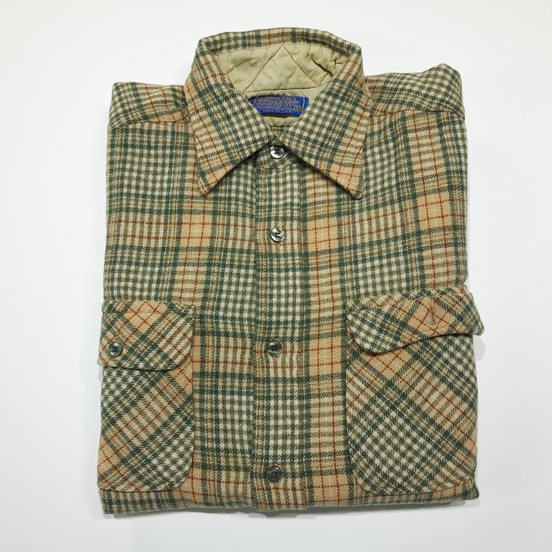 CK035 M 펜들턴 80s 미국판 버진울 클래식 체크 그린 셔츠 남방 상품이미지7