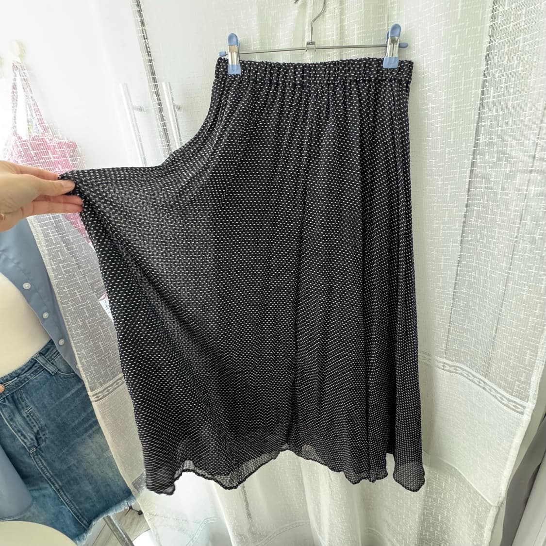 빈티지 잔잔한 도트무늬 롱 스커트 상품이미지7