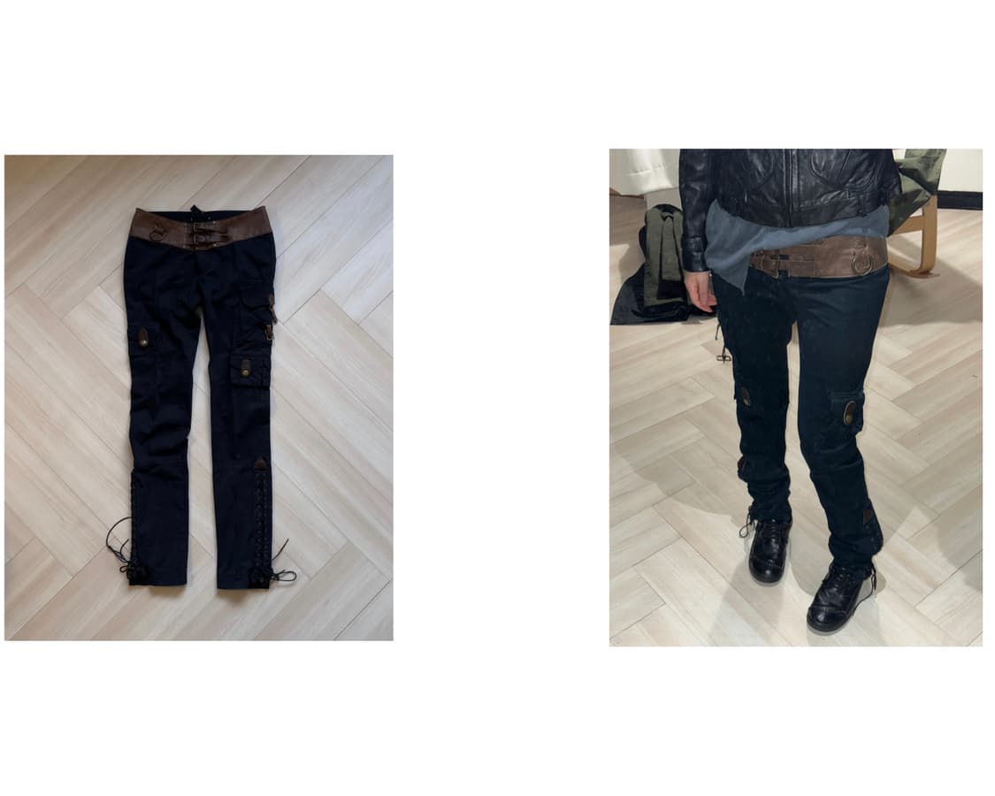 [Ralph Lauren] Leather-Trim Corset Cargo 상품이미지1