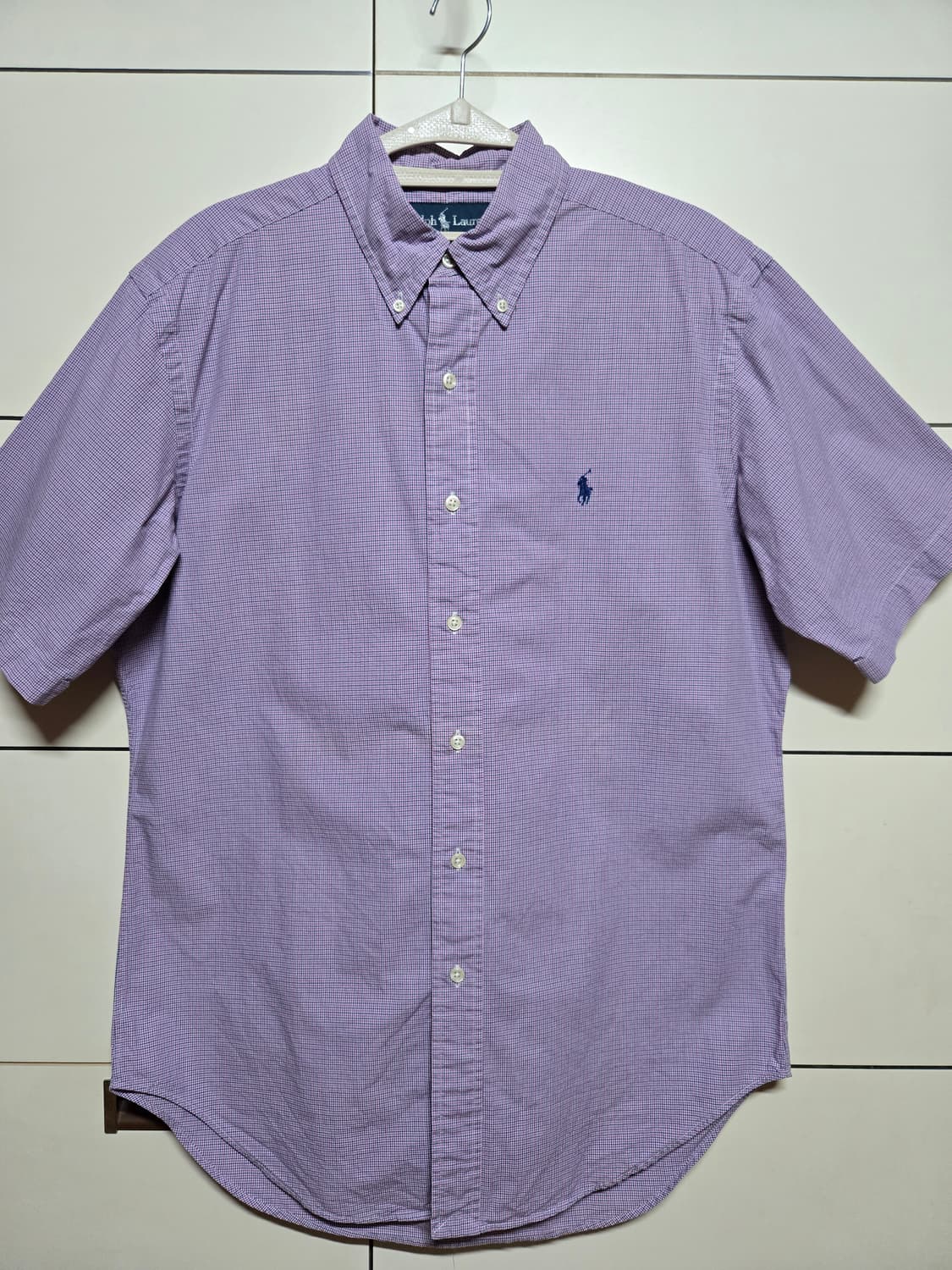 폴로 랄프로렌 남성 체크 반팔 셔츠(클레식핏 M) 상품이미지2