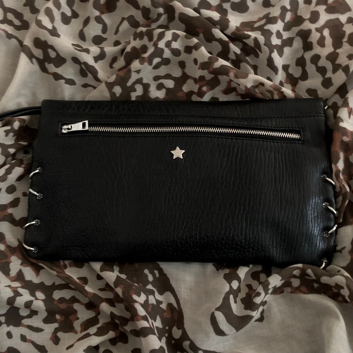 ASH 아쉬 스터드 피어스 트리밍 리얼 레더 클러치 빈티지 갸루 펑크 상품이미지2