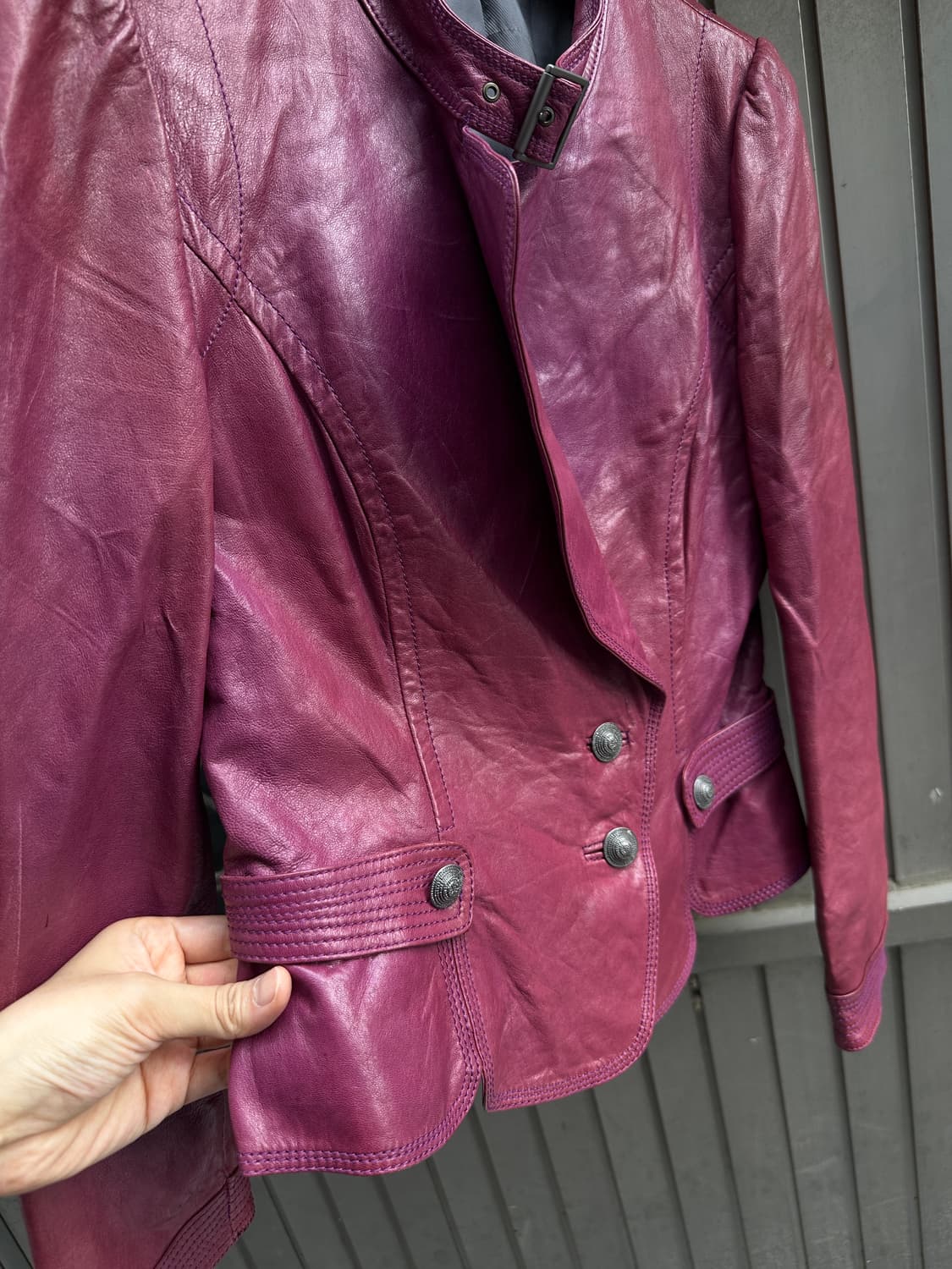 Pinkish Purple Lambs leather jacket 상품이미지5