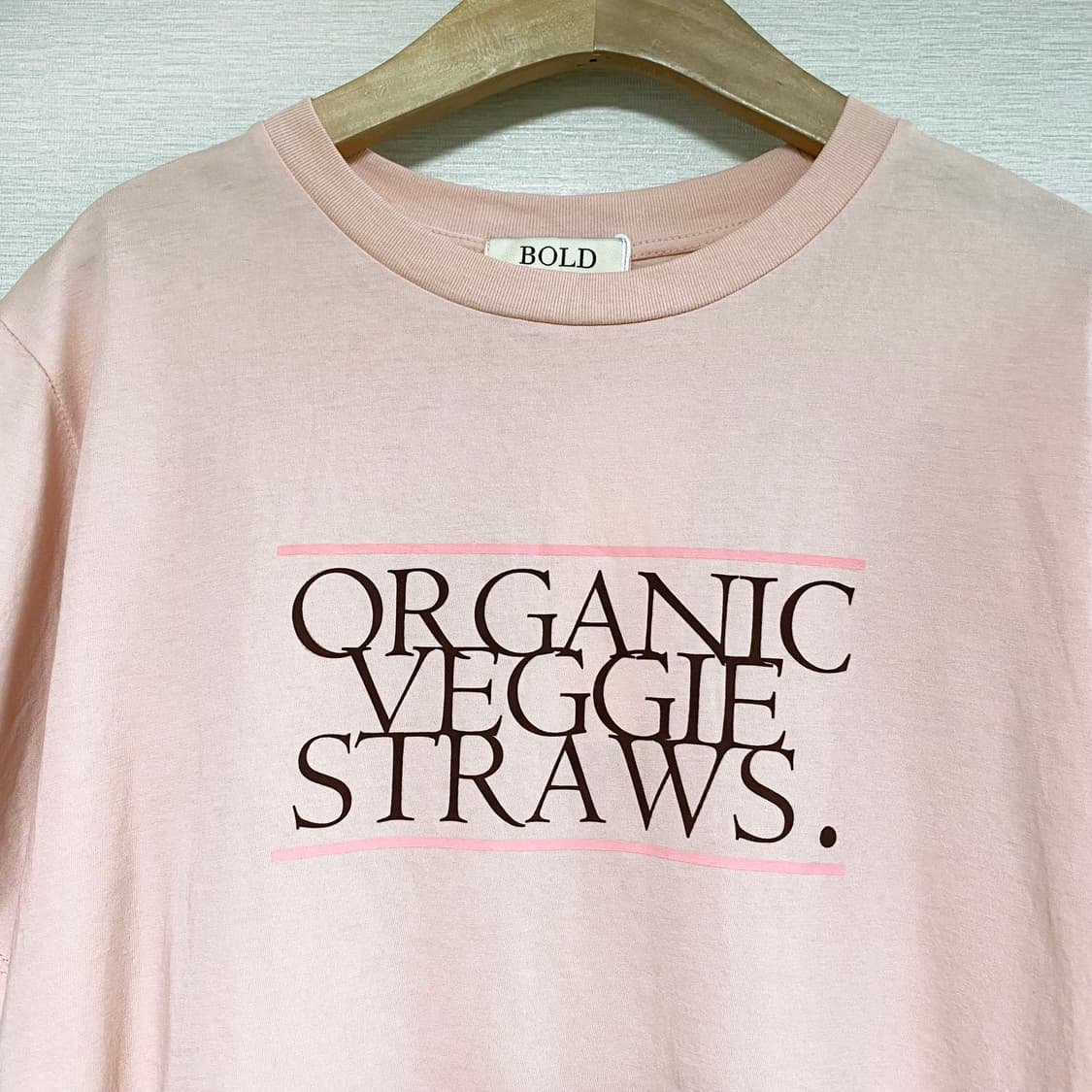 BOLD 레터링 그래픽 핑크 반팔 티셔츠 S 상품이미지2