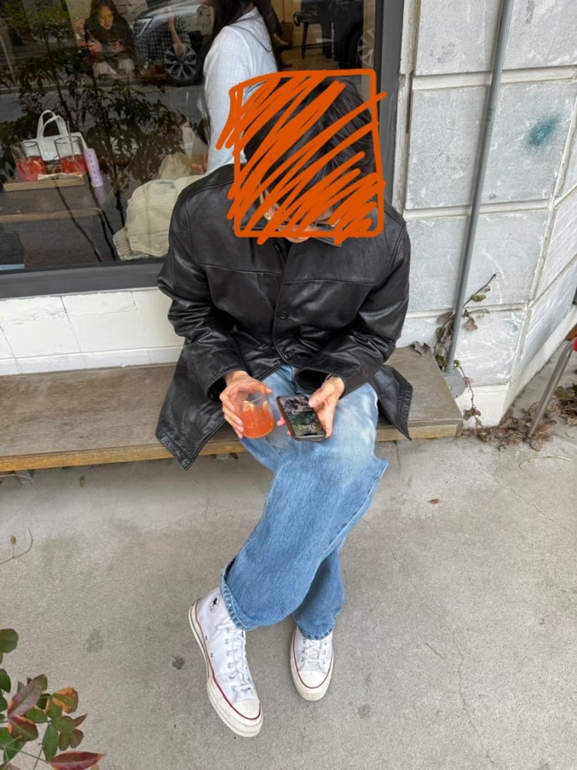 (M) 90s GAP 갭 올드갭 카코트 레더자켓 블랙 상품이미지4