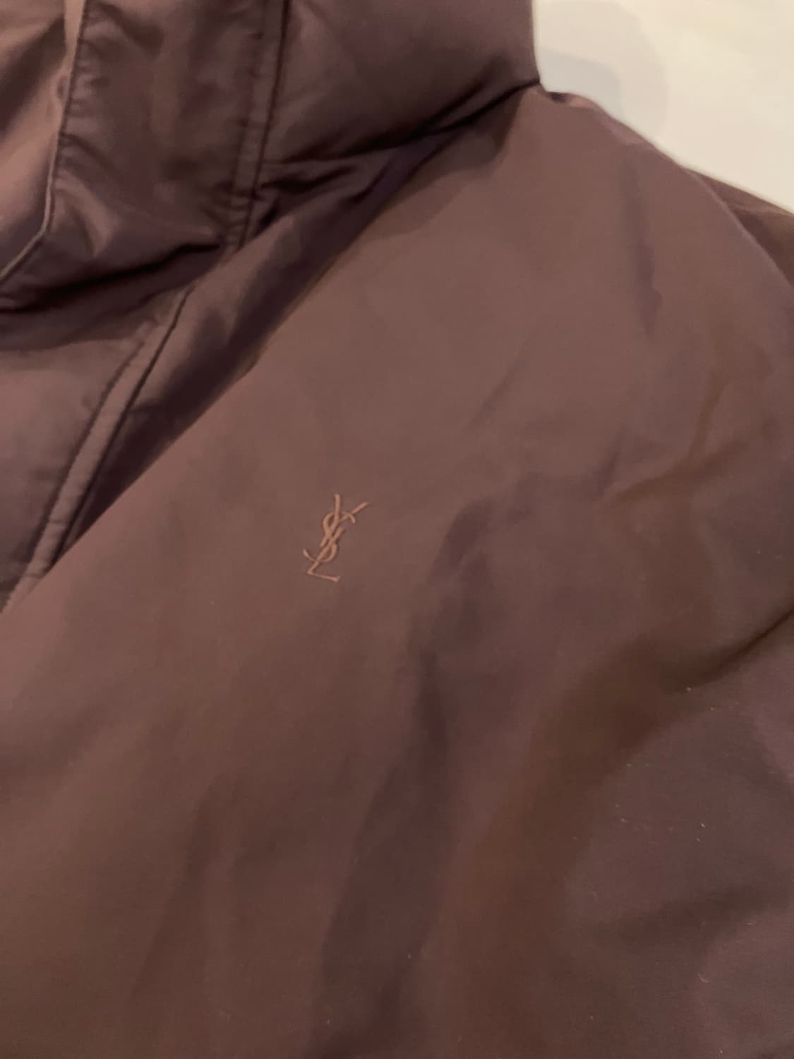 입생로랑 빈티지 구스다운 숏패딩 점퍼 딥브라운 상품이미지2