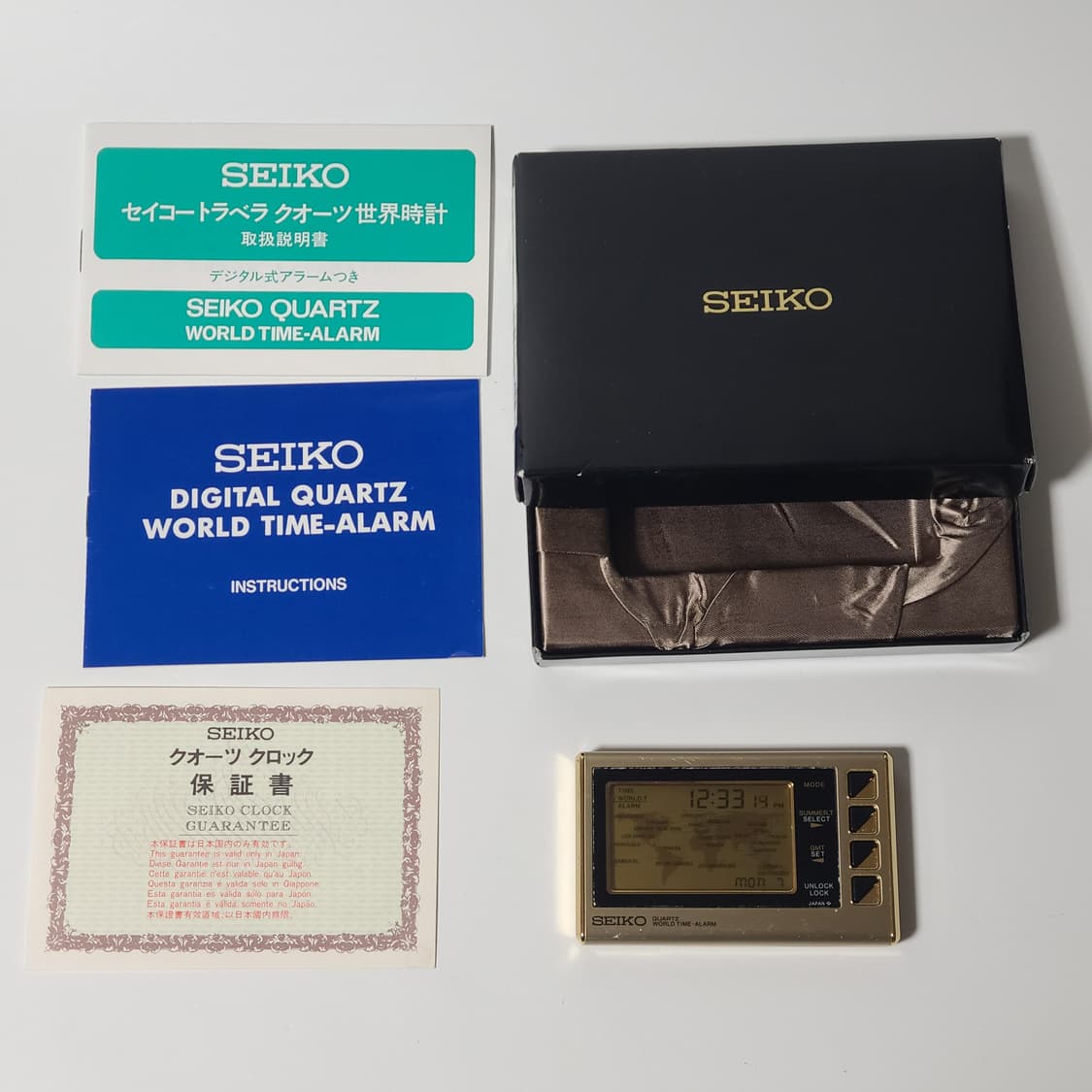 세이코 빈티지 탁상 카드형 시계 월드 타임 알람 EK701G 상품이미지2