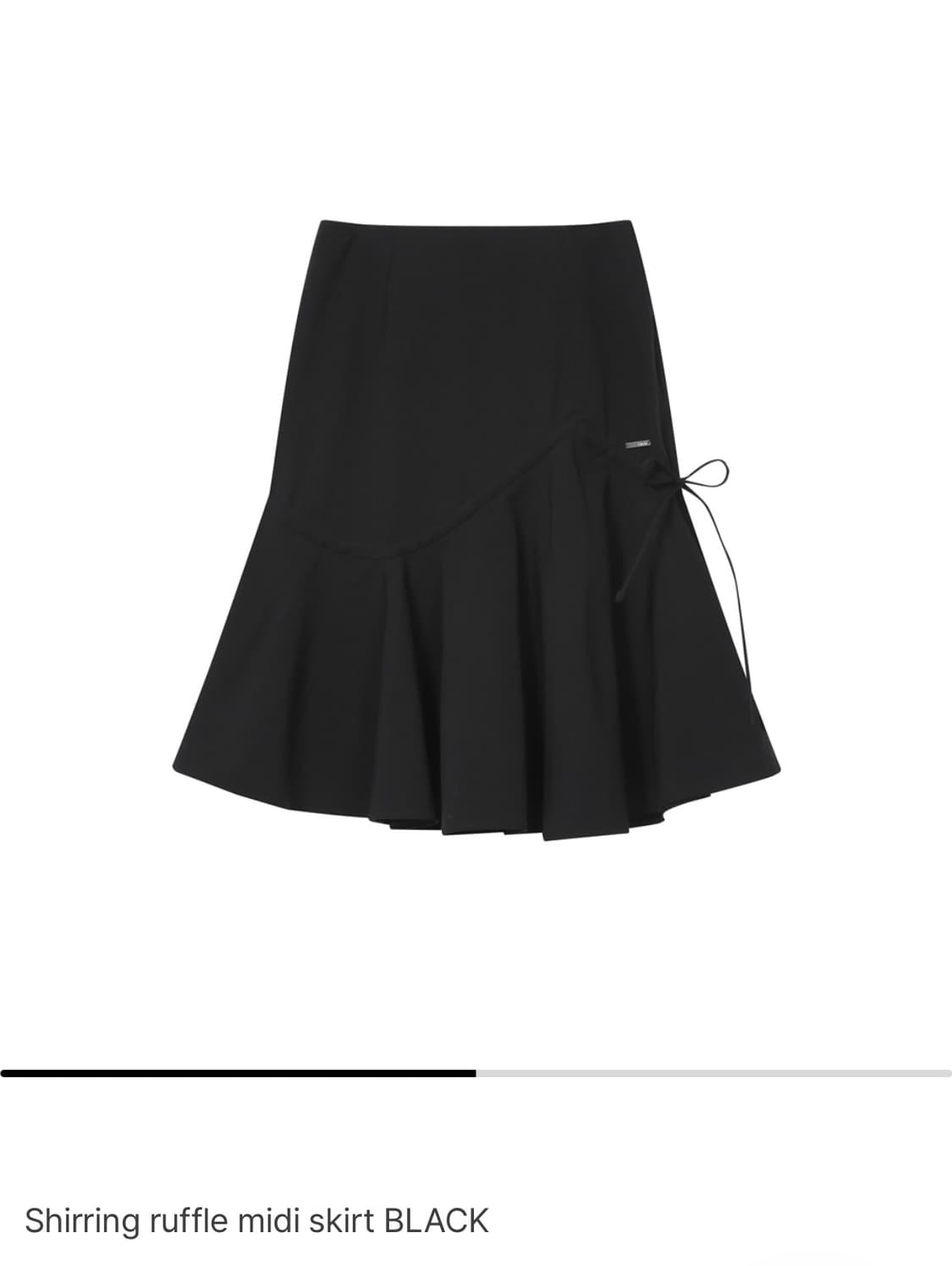 미세키서울 셔링 러플 미디 스커트 블랙 상품이미지2