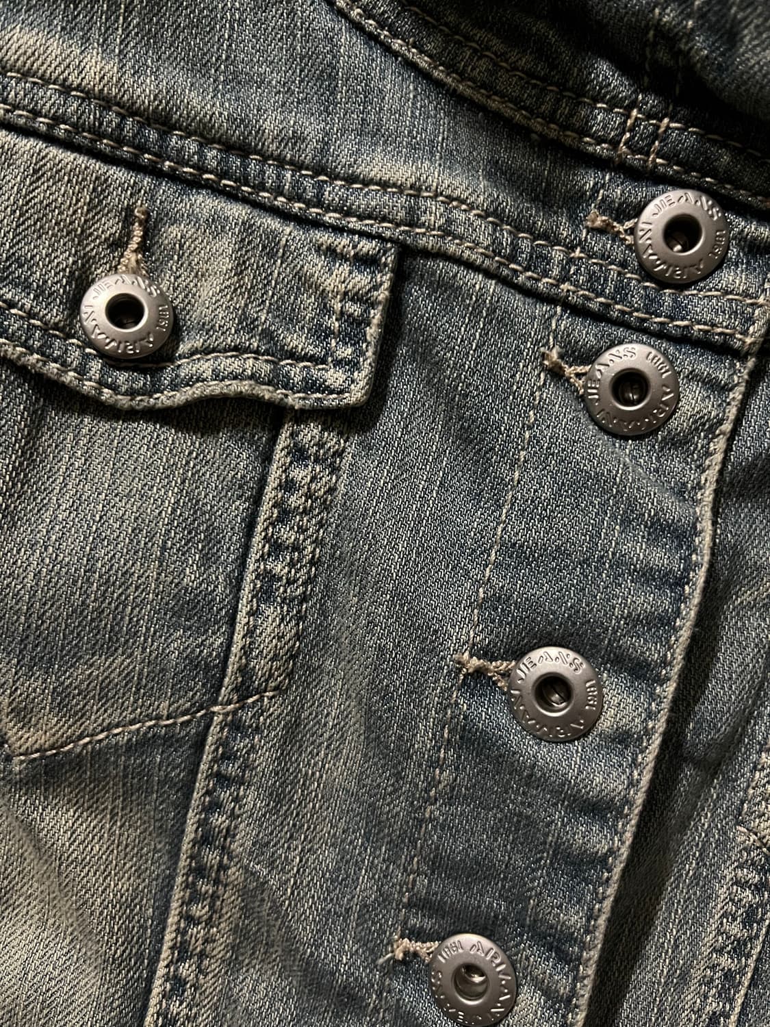 아르마니진 하이넥 워싱 청자켓 상품이미지4