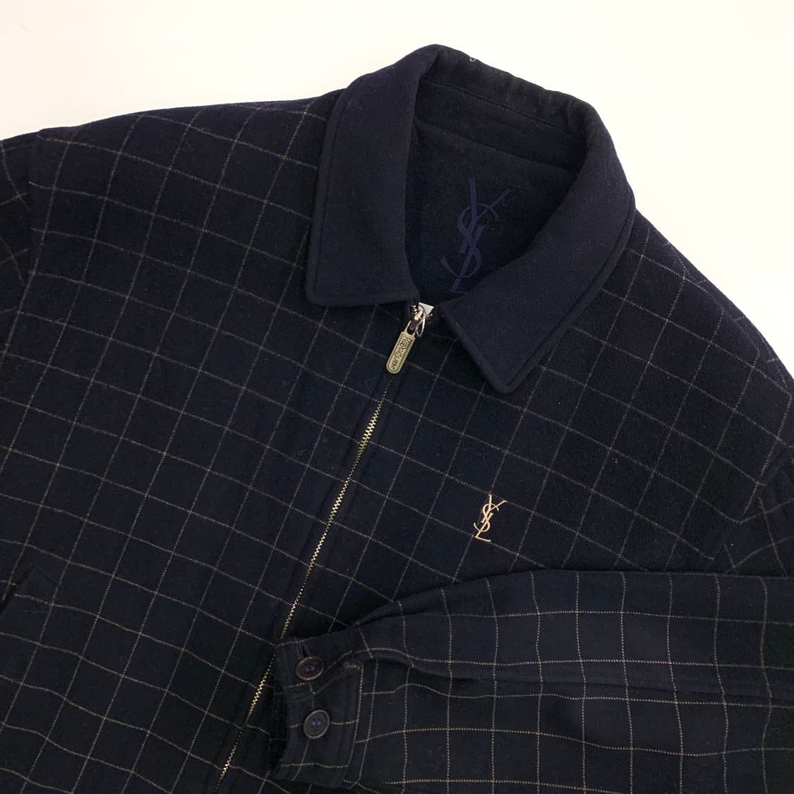 Ysl 입생로랑 울 체크 자켓 상품이미지2