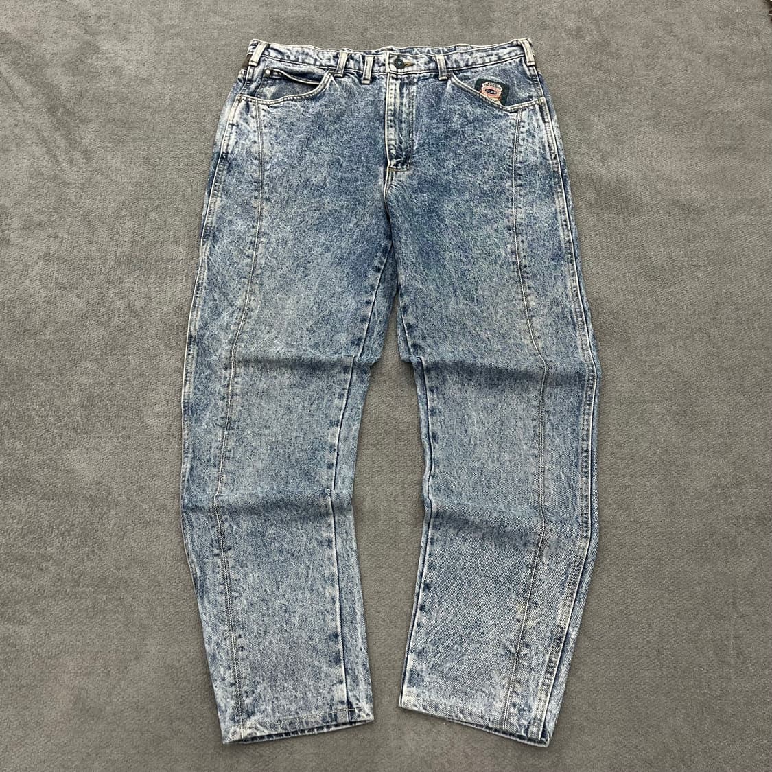 38 랭글러 유로 80s 블루 시스템 올드 케미컬 워싱 데님 상품이미지1