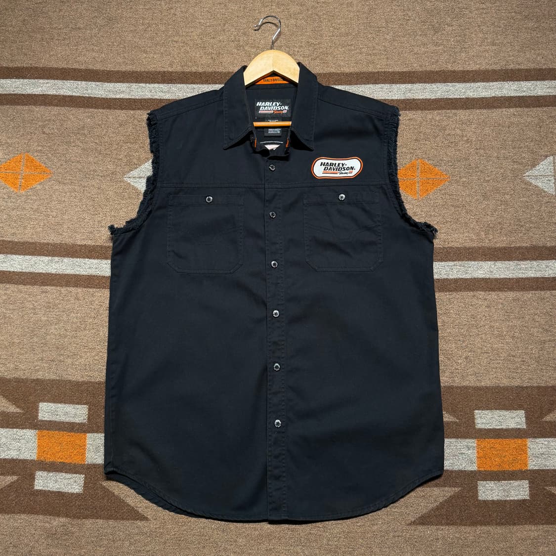 할리데이비슨 스트리밍이글 민소매 셔츠 L 블랙 상품이미지2