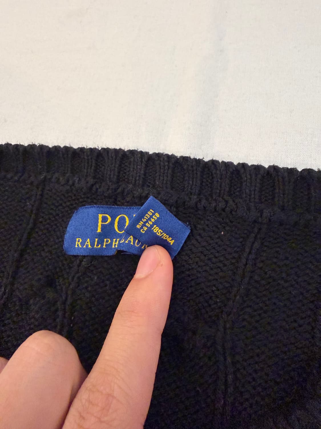 폴로 랄프로렌 꽈배기 케이블 코튼 니트 블랙 상품이미지3