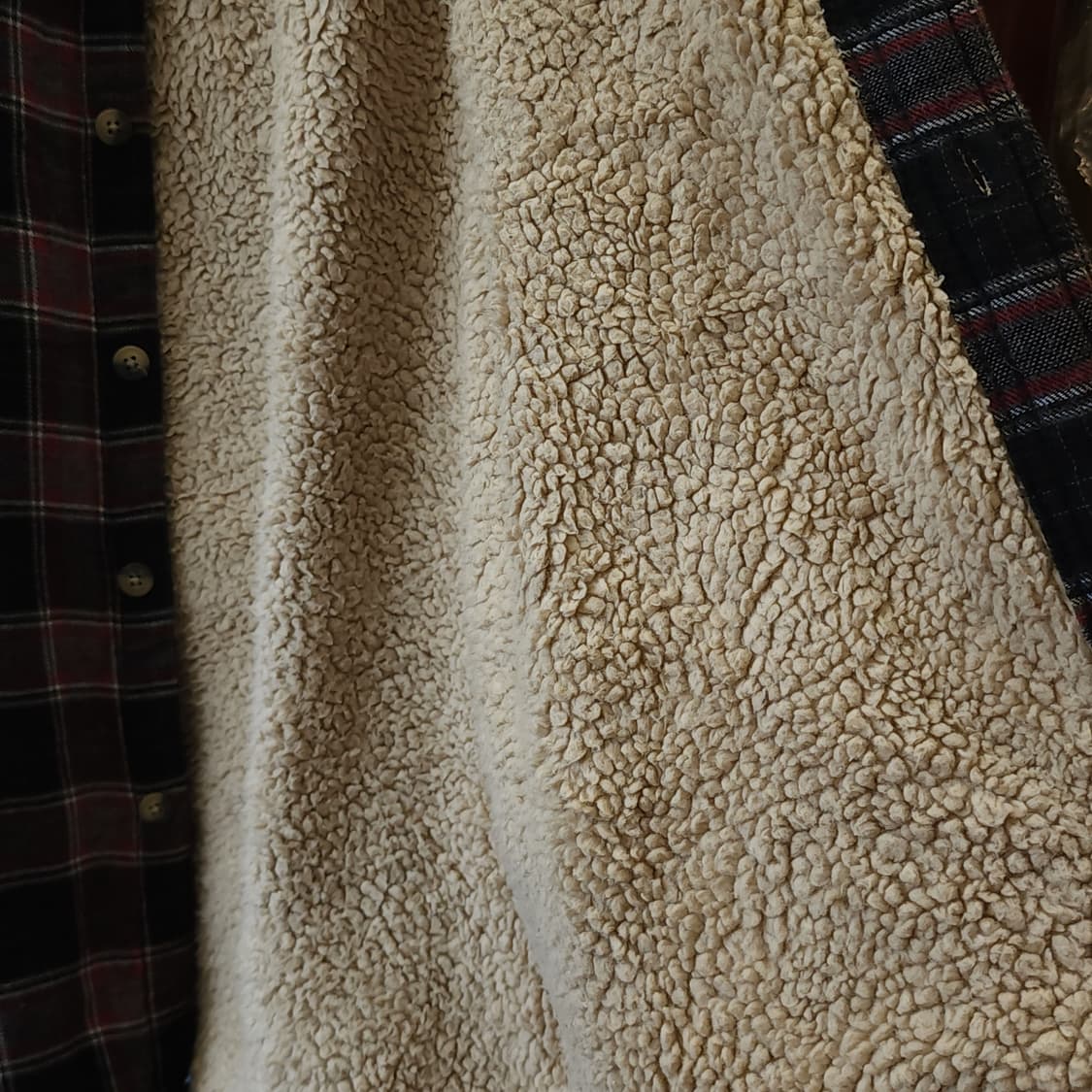 00s 랭글러 웨스턴 셔츠 플란넬 체크셔츠 쉐르파 양털 자켓 레드 xl 상품이미지8